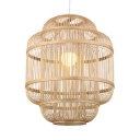 Asian Cylinder Pendant Light with 47