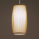 Asian Oval  Pendant Light Bamboo Hanging Ceiling Light in Wood with 59