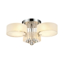 Living Room Drum Semi Flush Light Acrylic Modern Style Ceiling Lighting with Clear Crystal Decoration