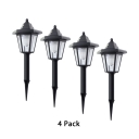 4 Pcs Black Solar Lights Outdoor 0.06W LED Waterproof In-Ground Stake Light for Garden
