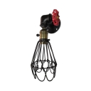 Cage Kitchen Sconce Wall Light Metal Single Light Antique Wall Lamp for Restaurant