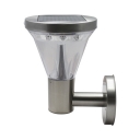 13 LED Solar Sconce Wall Light with Conical Shade Waterproof Wall Sconce for Front Door in Silver