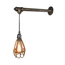 Antique Caged Wall Sconce Metal Single Light Brass Sconce Wall Light for Dining Room