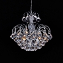 Modern Clear Crystal Hanging Chandelier with 23.5
