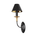 Traditional Flared Sconce Wall Light 1/2 Lights Metal Wall Lamp in Black for Living Room