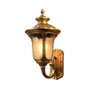 Vintage 1 Light Wall Sconce with Clear Glass Shape Waterproof Wall Lighting in Black/Bronze for Stair
