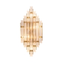Bathroom Wall Light Fixture Metal Contemporary Gold Sconce Light with Clear Crystal