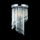 Contemporary Spiral Chandelier 1 Light Clear Crystal Flush Mount Light in Polished Chrome
