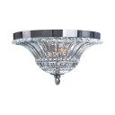 Bell Shade Ceiling Light Fixture Single Light Vintage Style Clear Crystal Flush Mount Lighting, 8