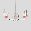 Contemporary Chrome Chandelier Light with Clear Crystal Shade 3/5 Lights Pendant Lighting Fixture