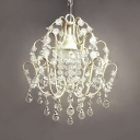 Single Light Chandelier Light Classic Metal Hanging Light with Clear Crystal and 12