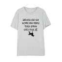 Funny Letter IF YOU CAN READ THIS Street Fashion Loose Grey T-Shirt