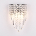 Clear Cone Crystal Wall Mount Light Fixture Vintage Style Sconce Lighting in Chrome/Gold