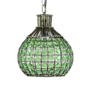 Green/Blue/Colorful Pendant Lamp Single Light Vintage Crystal Pendant Lighting for Bedroom