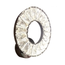 Contemporary Chrome Wall Sconce with Ring Clear Crystal Wall Lamp for Living Room