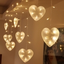 Heart Shape Decorative Fairy Lights 2-Pack 10ft 120 Lights Water-Resistant LED Wall String Lights