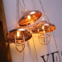 Industrial String Lamp with Cage Shape 7/13/20/33ft 10/20/40/80 LED Hanging Lights with Battery
