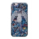 Unique Spider Painting Pattern Blue Frosted Soft Mobile Phone Case for iPhone