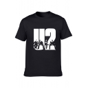 New Fashion Letter U2 Printed Summer Casual Cotton Short Sleeve Graphic Tee