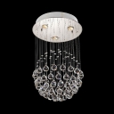 Modern Polished Chrome Flush Mount Lighting with Crystal Ball 3/5/7/14 Lights Clear Crystal Chandelier