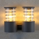 2 Lights Cylinder Wall Lights Modern Waterproof Security Light for Patio and Yard