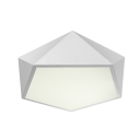 Metal Made Diamond Close To Ceiling Light In White