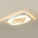 Contemporary White Ceiling Flush Mount Light with Rectangle Acrylic Ceiling Fixture