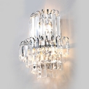 Clear Crystal Wall Mount Light Fixture for Hallway 3 Lights Vintage Style Sconce Lighting