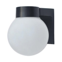 Globe Wall Sconce 1 Light Contemporary Frosted Glass Landscape Light in Black/Bronze/White for Fence Patio