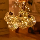 Onion Shape Hanging Lights with Battery 2 Pack 100 LED Fairy Lights in Warm for Outdoor