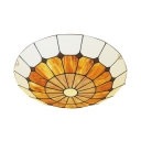 Dome Living Room Ceiling Light Stained Glass Tiffany Style Flush Mount Light