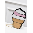 Cute Cartoon Ice Cream Shape Crossbody Purse with Chain Strap 7*6*23 CM