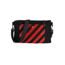 Popular Diagonal Stripes Printed Canvas Crossbody Shoulder Bag 29*3*18 CM