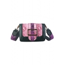Fashion Color Block Snakeskin PU Crossbody Shoulder Bag 20*9*14 CM