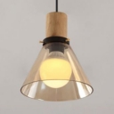 Industrial Cone Pendant Light Clear Glass Pendant Lighting for Dining Room