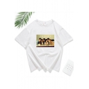 Summer Trendy Letter FRIENDS Printed Short Sleeve White T-Shirt