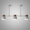 White Bowl Shape Island Light 3 Lights Industrial Metal Ceiling Light for Living Room