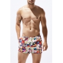 Mens Fashion Pattern Quick Drying Breathable Sport Beach Board Shorts Swim Shorts