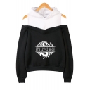 Fancy Dragon Dracarys Cold Shoulder Long Sleeve Fake Two-Piece Pullover Casual Hoodie
