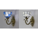 Dome Shade Sconce Light Dining Room Hallway Flower Shade 1 Light Tiffany Style Rustic Wall Sconce