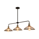 Industrial Conical Island Light 3 Lights Metal Ceiling Light in Antique Brass/Copper for Kitchen