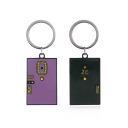 New Stylish Vintage Purple and Green Double-Sided Key Ring