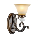 Dining Room Hallway Sconce Light with Bell Shade Frosted Glass Metal 1/2 Lights Traditional Wall Light