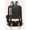 Casual Big Capacity Canvas Satchel Bag Travel Backpack with Multiple Zippers 21*10*36 CM