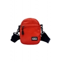 Cool Letter Patchwork Zipper Sporty Crossbody Bag for Junior 13*6*17 CM