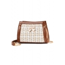 New Fashion Plaid Pattern Bow-knot Embellishment Crossbody Handbag 22*10*15 CM