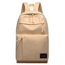 Simple Solid Color Large Capacity Zipper School Bag Backpack 29*15*42 CM