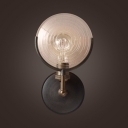 Metal Round Shape Wall Light 1 Light Vintage Style Sconce Light for Bedroom Living Room