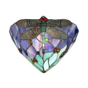 Tiffany Style Dragonfly Pattern Wall Light Stained Glass Sconce Light for Restaurant Shop