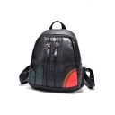 Stylish Cactus Pattern Zipper Embellishment Black Casual Backpack 25*13*26 CM